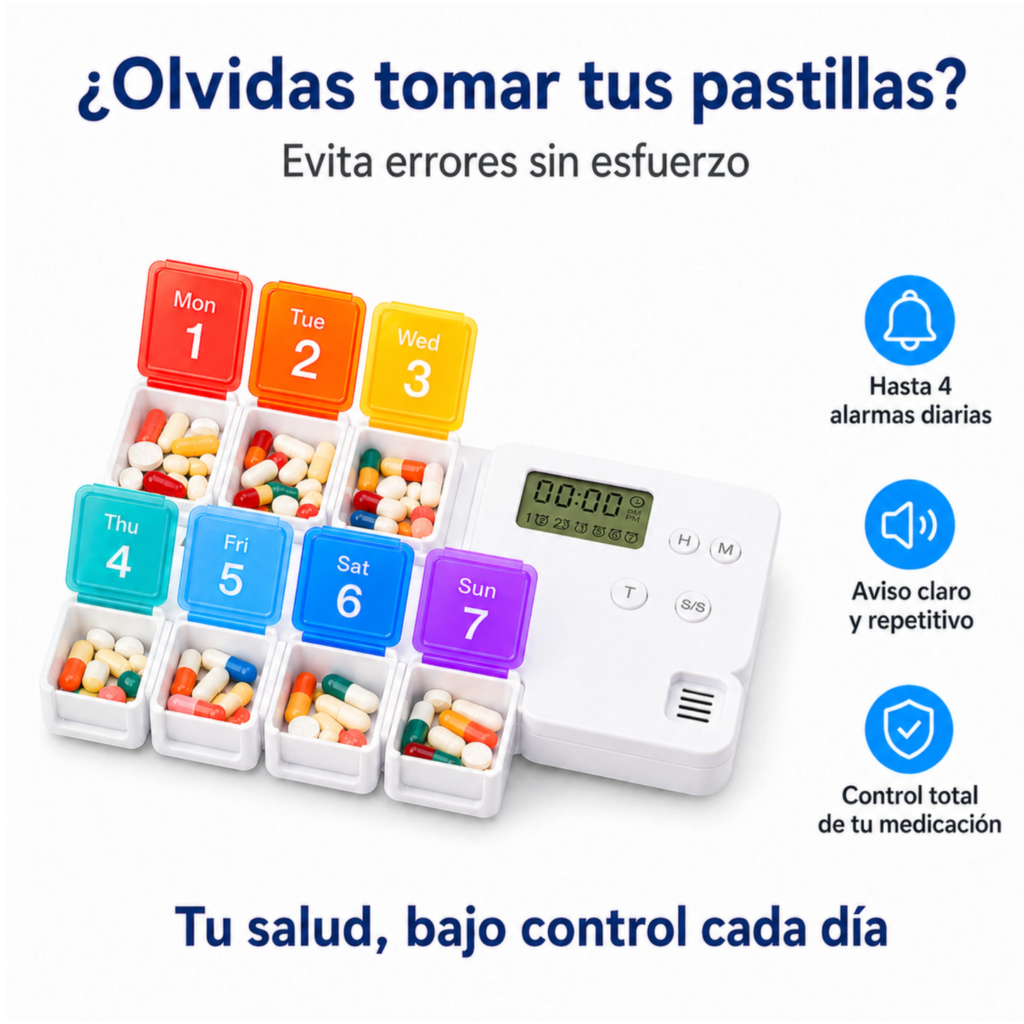 Pastillero Semanal Inteligente con Alarma